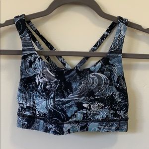 Black and blue lululemon sportsbra